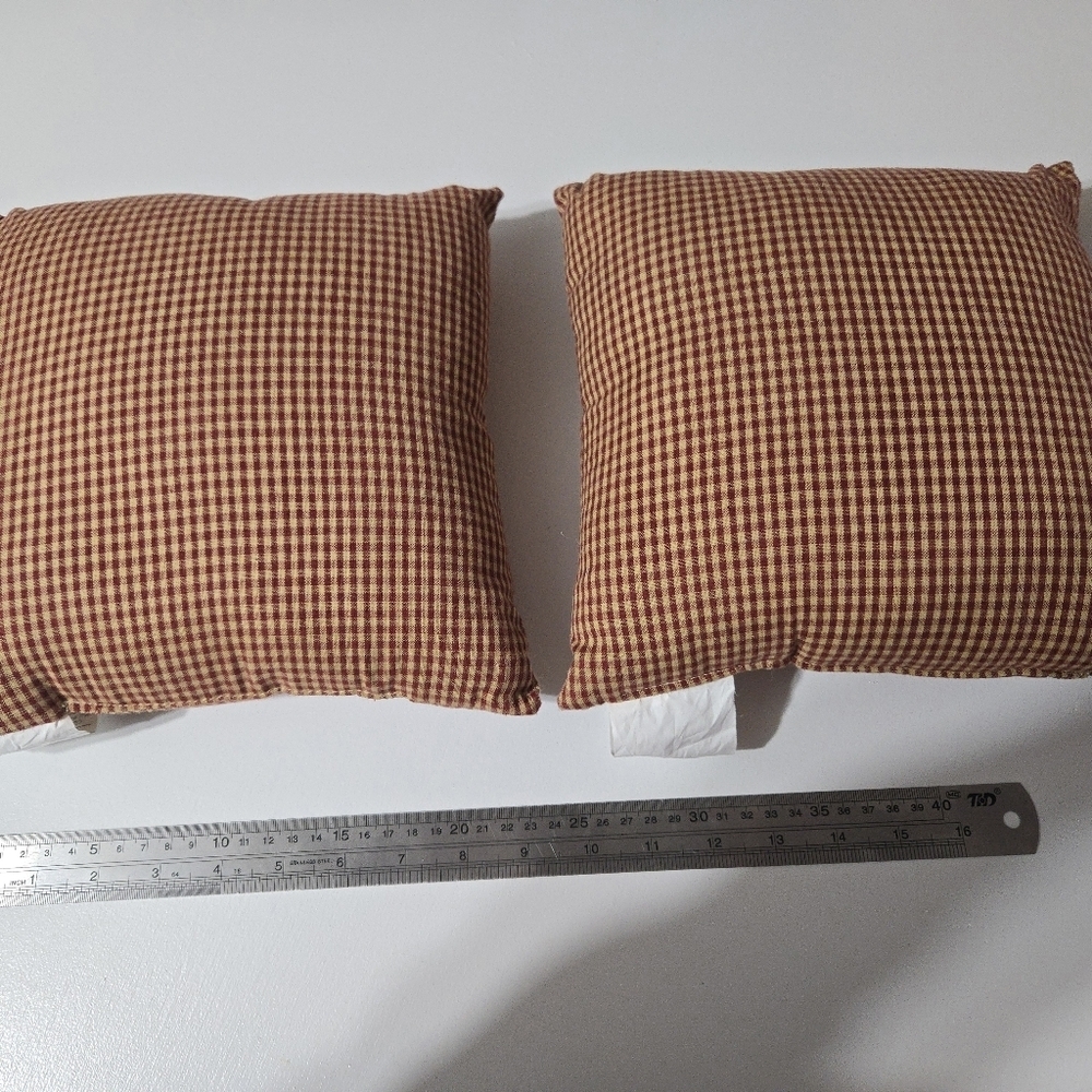 Star Patterned Homespun Rustic Farmhouse Throw Pillows - Picture 2 of 2